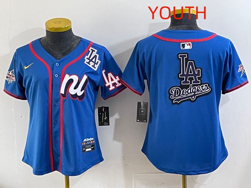 Youth 2025 Los Angeles Dodgers Blank Blue All star Nike MLB Jersey style 06